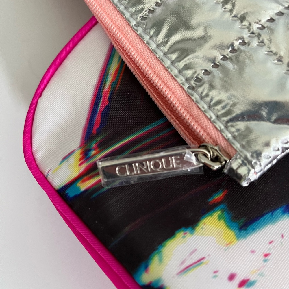 Brand New Clinique Silver and Multicolor Cosmetic Bags - Picture 5 of 5